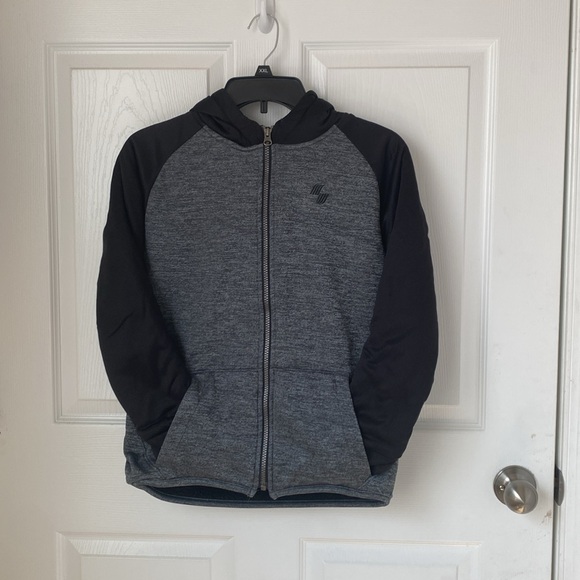 TCP Insulated Hooded Jacket Boys Black/gray sz large EUC - Picture 1 of 7